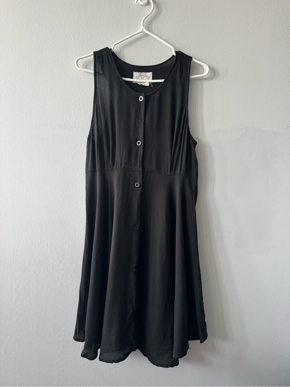 Armani Jeans Black Sleeveless Button-Front Mini Dress